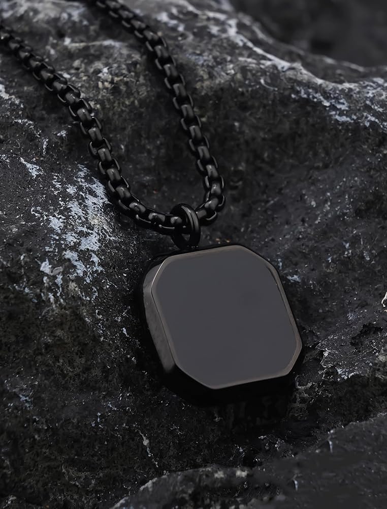 Silver and Black Chain with Pendant for Men & Women – Stylish Stainless Steel Fashion Necklace – Glamour Nest