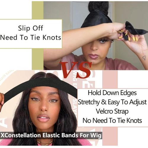4PCS Wig Band Set For Melting Lace Band Elastic Bands For Wig Edge Lace Frontal Melt Adjustable Wrap To Lay Scarf Keeping Grip No Slip