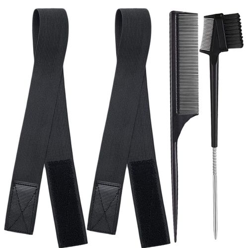 4PCS Wig Band Set For Melting Lace Band Elastic Bands For Wig Edge Lace Frontal Melt Adjustable Wrap To Lay Scarf Keeping Grip No Slip