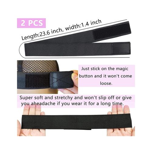 4PCS Wig Band Set For Melting Lace Band Elastic Bands For Wig Edge Lace Frontal Melt Adjustable Wrap To Lay Scarf Keeping Grip No Slip