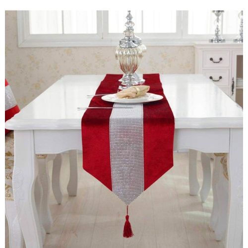 Table Runner / Tablecloth With Gemstones 220 X 33 Cm Glitter Table Runner Table Runner Tablecloths For Party Wedding B