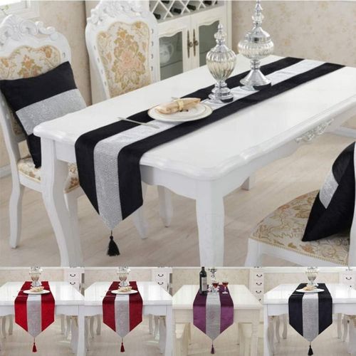 Table Runner / Tablecloth With Gemstones 220 X 33 Cm Glitter Table Runner Table Runner Tablecloths For Party Wedding B
