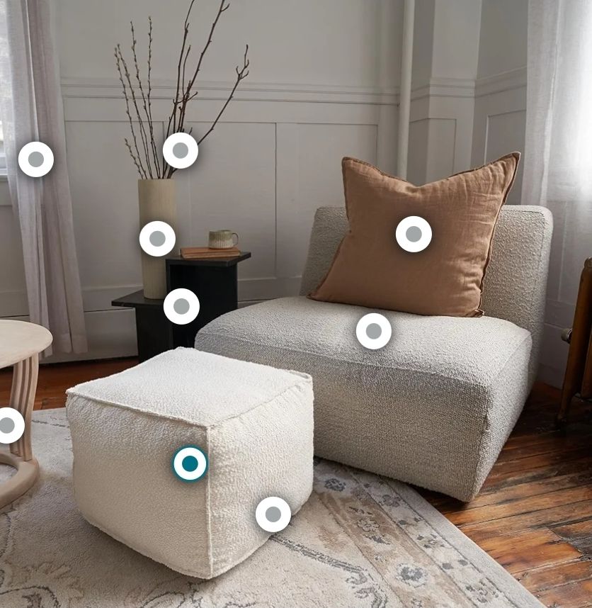 Beautiful Boucle Pouf Ottoman and Foot Rest - Elevate Your Living Room Decor with Lightweight Comfort and Charm - A Round Modern Foam Filled Foot Stool Perfect to Rest Your Feet