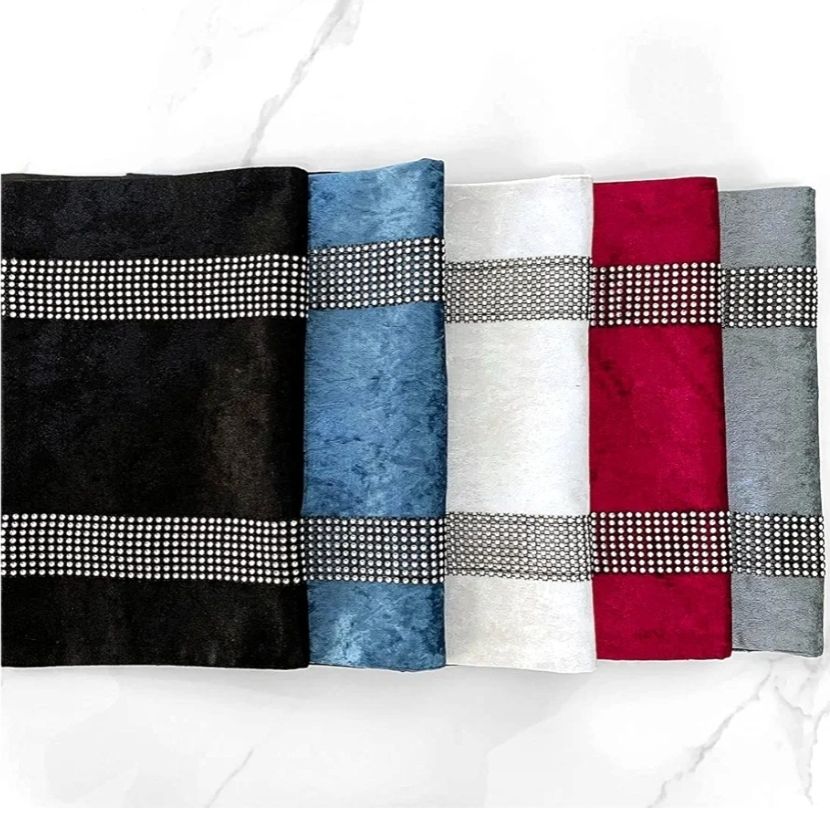 Placemats Set of 4 Velvet Gorgeous Luxurious Shining Minimalist Style Elegant Both Diamond Strip for TV Stand Coffee Table Kitchen Decor