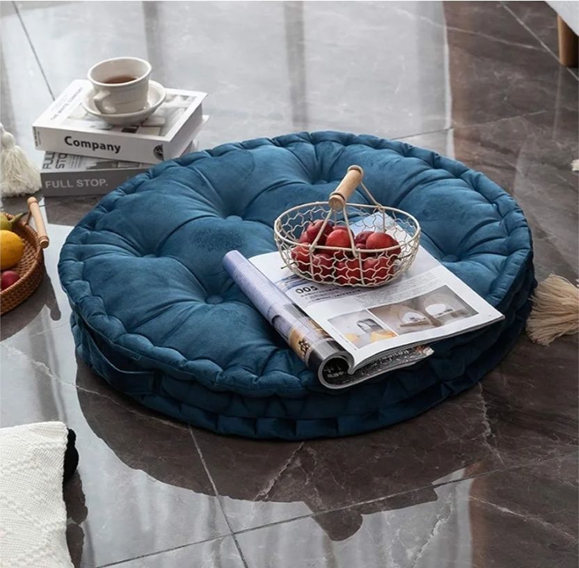 Round Floor Pillow with Handle Solid Thick Chair Cushion Super Soft Comfy Seat Cushion Meditation Cushion for Yoga Living Room Sofa Balcony Outdoor ( Diameter 24")