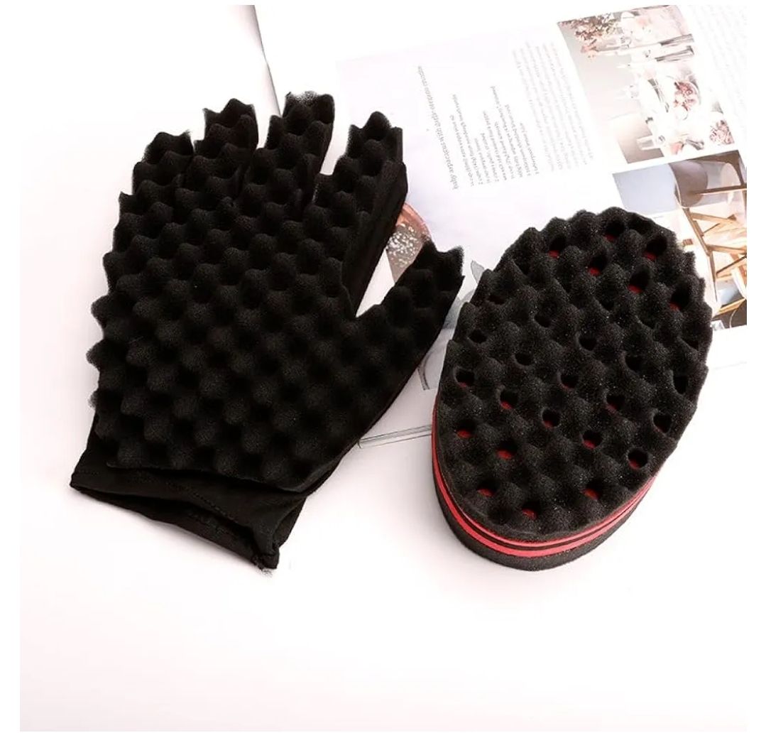 Hair Twist Sponge Set, Twist Hair Sponge Brush Metal Hair Pick Comb Curling Sponge Glove Hair Sponges for Black Men Women