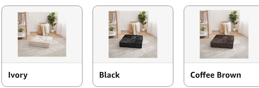 Floor Pillow Large Square Tufted Decorative Cushion. Faux Velvet Fabric Ultra Thick Fill for Kids and Adults, 1 Pack