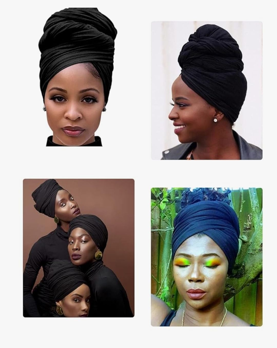 Head Wraps for Black Women Stretch Head Scarf Long African Hair Wraps Turban Headwraps Jersey Headbands