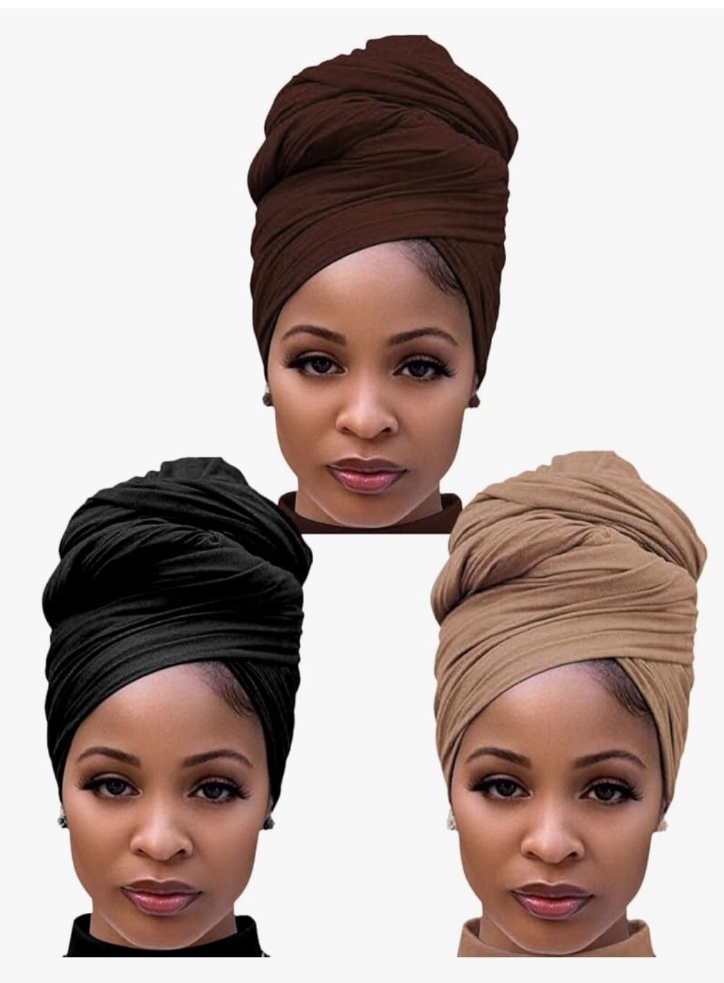 Head Wraps for Black Women Stretch Head Scarf Long African Hair Wraps Turban Headwraps Jersey Headbands