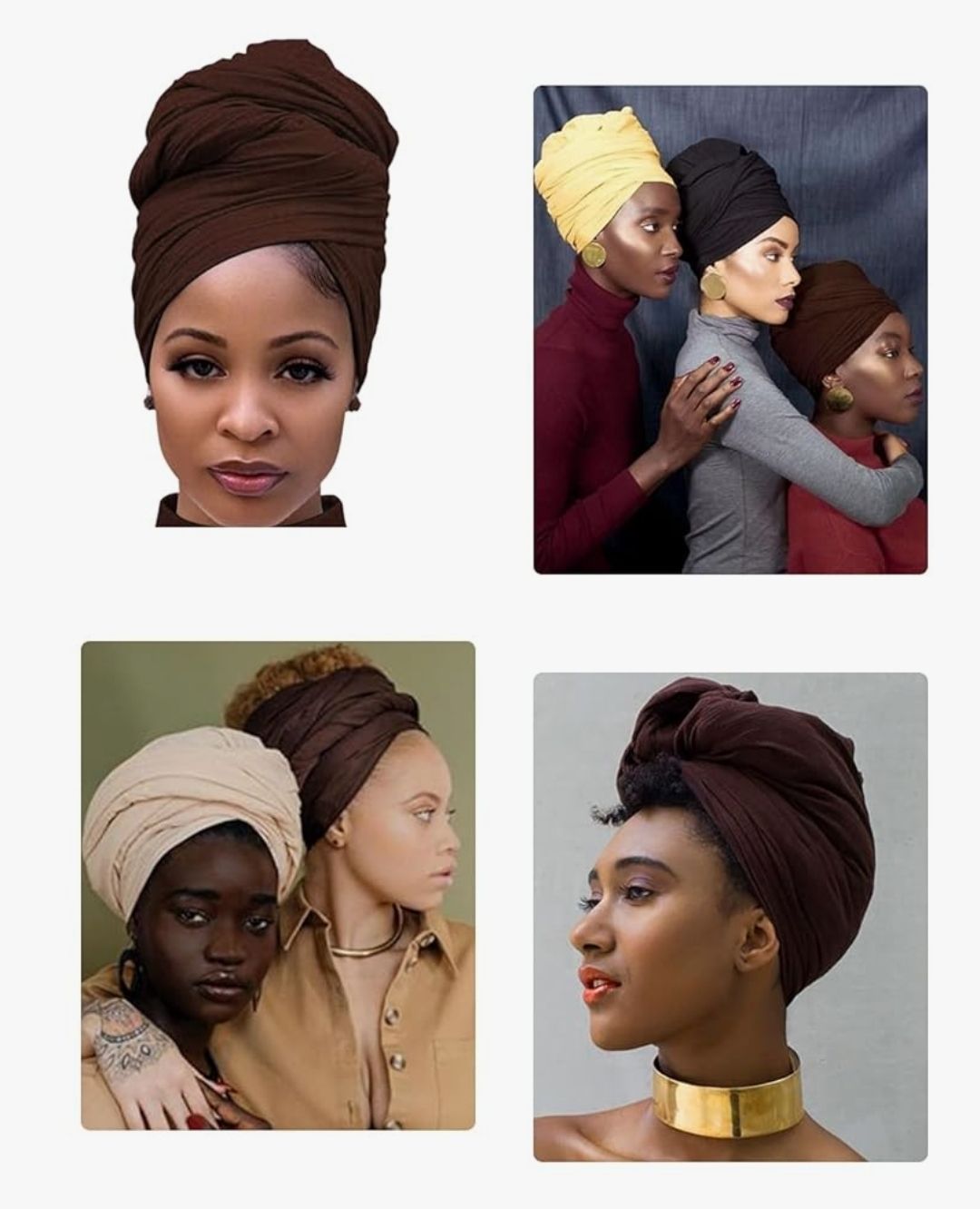 Head Wraps for Black Women Stretch Head Scarf Long African Hair Wraps Turban Headwraps Jersey Headbands