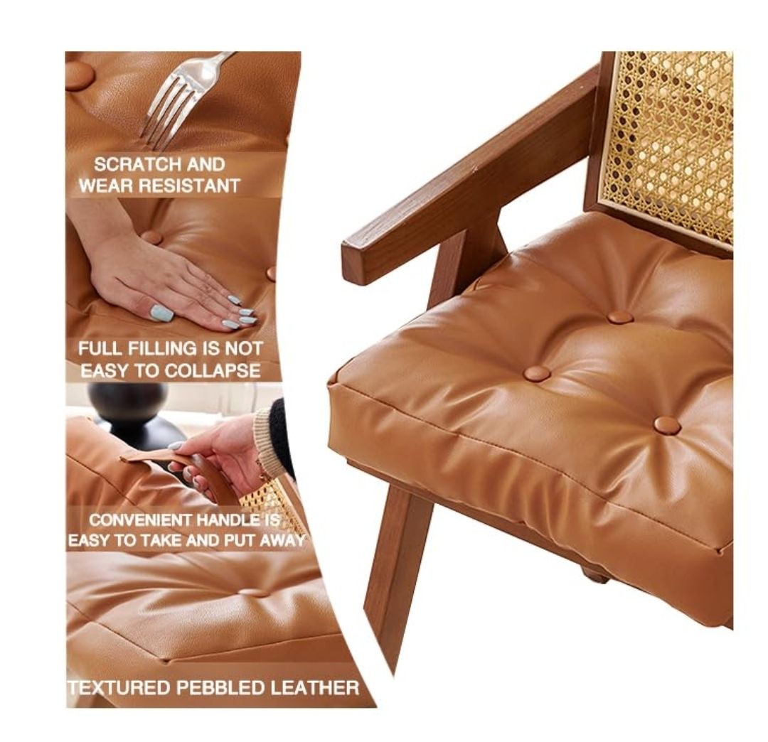 Dual Sided Bench Cushion - Waterproof Faux Leather & Plush Velvet Reversible Seat Pad (16"/18"), Non-Slip Chair Cushion with Handle (6 Colors) Size, 18x18x3 Inch (Pack of 1))