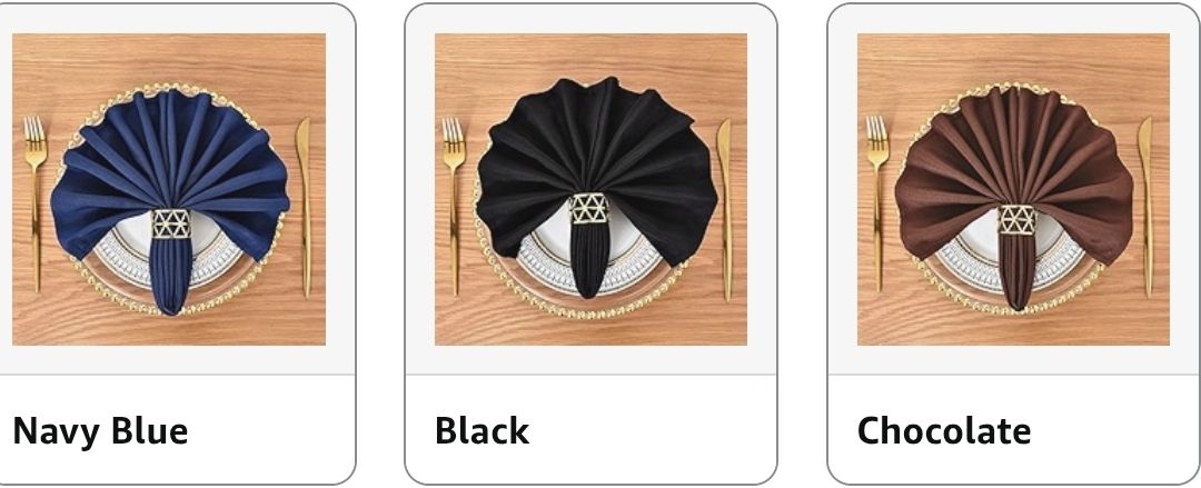 Cloth Napkins Set of 6 Washable Dinner Napkins Square 18X18 Inch.Reusable Table Napkin with Hemmed Edges for Hotel Restaurant Wedding Party Banquet Event