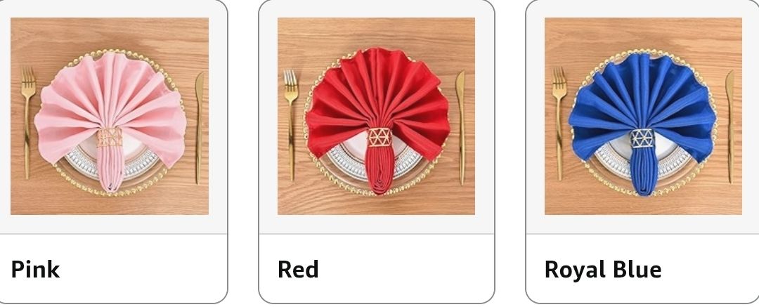 Cloth Napkins Set of 6 Washable Dinner Napkins Square 18X18 Inch.Reusable Table Napkin with Hemmed Edges for Hotel Restaurant Wedding Party Banquet Event