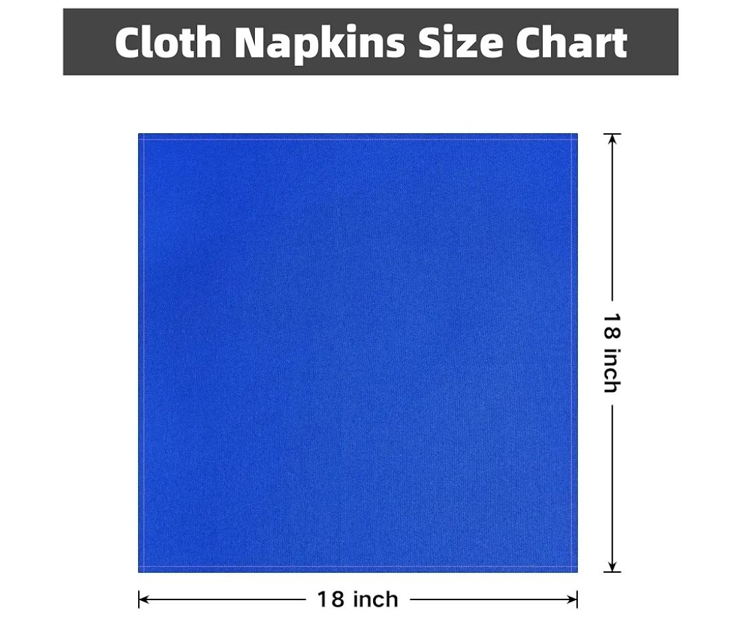 Cloth Napkins Set of 6 Washable Dinner Napkins Square 18X18 Inch.Reusable Table Napkin with Hemmed Edges for Hotel Restaurant Wedding Party Banquet Event