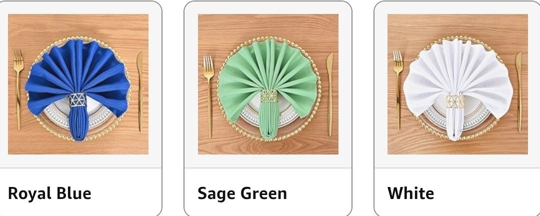 Cloth Napkins Set of 6 Washable Dinner Napkins Square 18X18 Inch.Reusable Table Napkin with Hemmed Edges for Hotel Restaurant Wedding Party Banquet Event