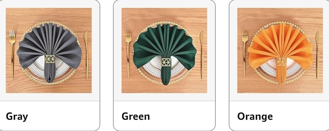 Cloth Napkins Set of 6 Washable Dinner Napkins Square 18X18 Inch.Reusable Table Napkin with Hemmed Edges for Hotel Restaurant Wedding Party Banquet Event