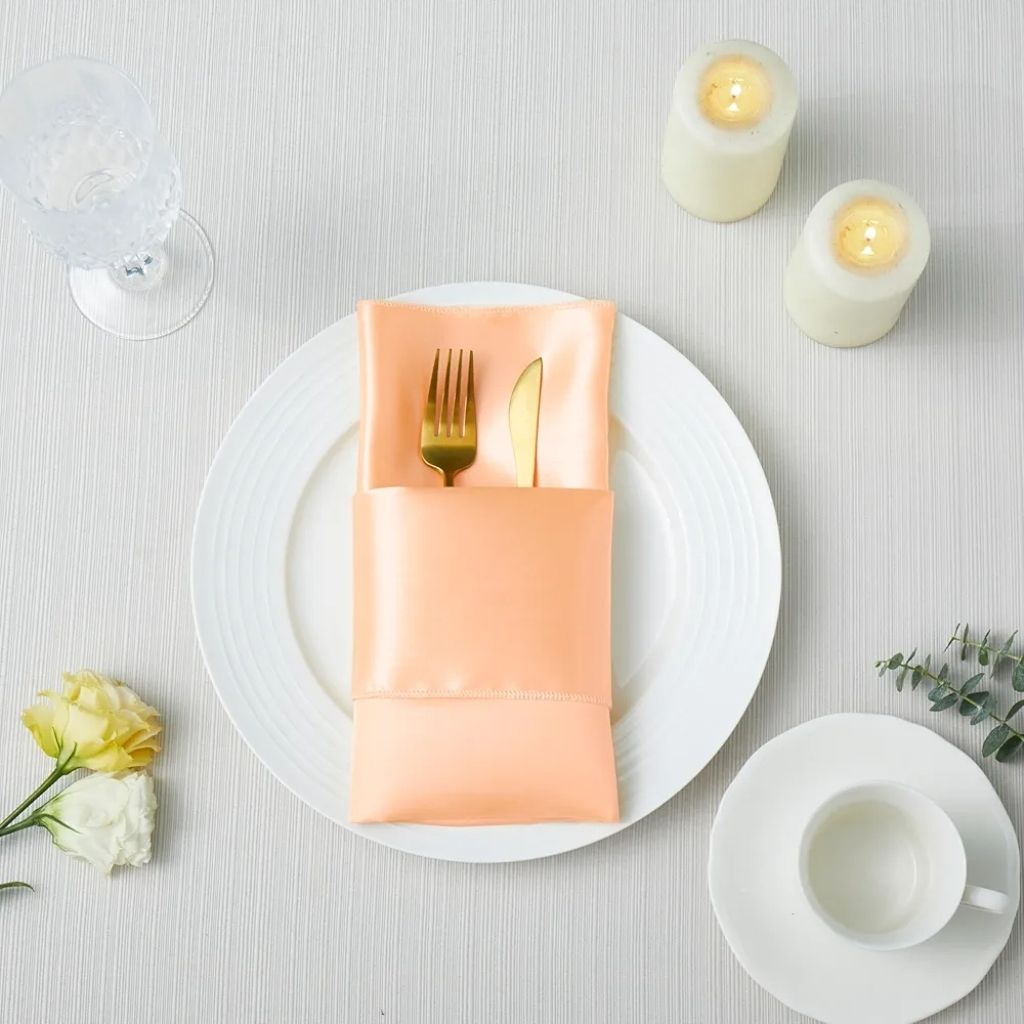 12 Pack Square Satin Dinner Napkins, 20x20 Inches Silky Soft Smooth Table Cloth Napkins for Restaurant Weddings Banquet Party Decoration,