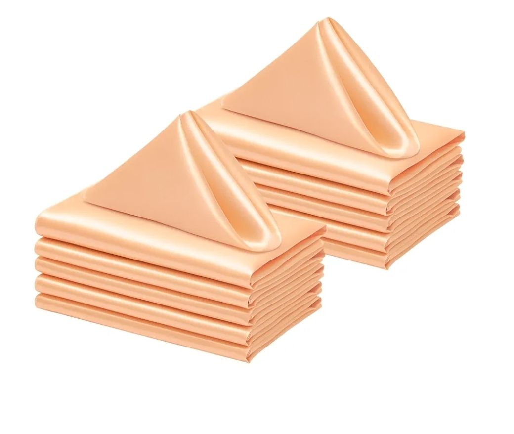 12 Pack Square Satin Dinner Napkins, 20x20 Inches Silky Soft Smooth Table Cloth Napkins for Restaurant Weddings Banquet Party Decoration,