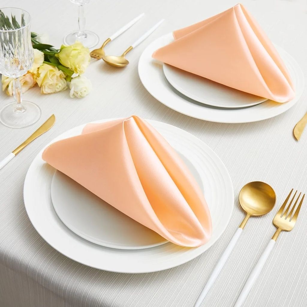 12 Pack Square Satin Dinner Napkins, 20x20 Inches Silky Soft Smooth Table Cloth Napkins for Restaurant Weddings Banquet Party Decoration,