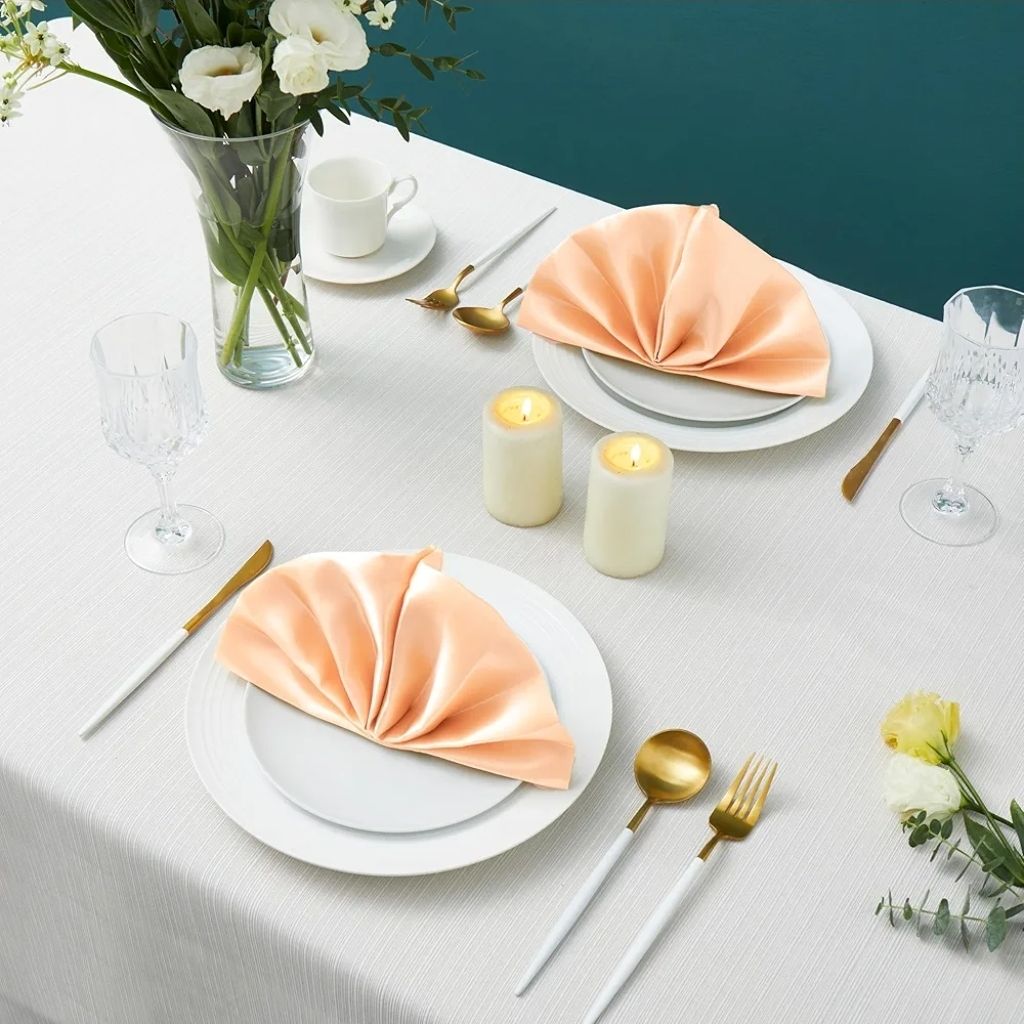 12 Pack Square Satin Dinner Napkins, 20x20 Inches Silky Soft Smooth Table Cloth Napkins for Restaurant Weddings Banquet Party Decoration,