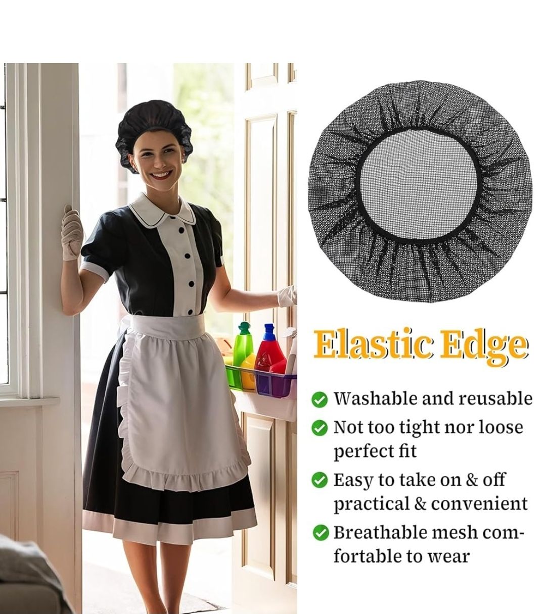 6 Pcs Chef Hat Unisex Elastic Kitchen Cooking Hat Food Service Hair Nets Mesh Cap Cooking Chef Cap