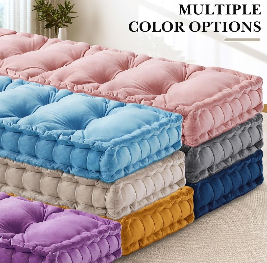 Bench Cushions for Indoor Furniture 42x16 in Velvet Kitchen Dining Piano Window Seat Cushion, Tufted Patio Porch Swing Thicken Bench Pad Memory Foam