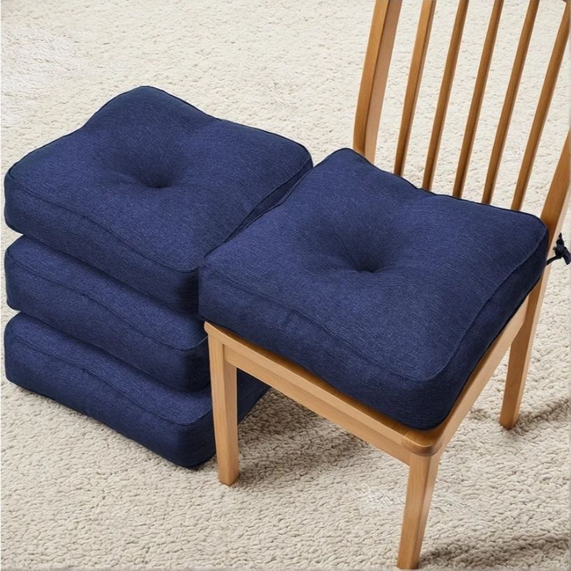 Chair Cushions for Dining Chairs,4PCS Kitchen Chair Cushions with Ties and Non Slip Backing, Indoor Foam Chair Pads for Dining Chairs Set of 4,16.5" X 16.5"
