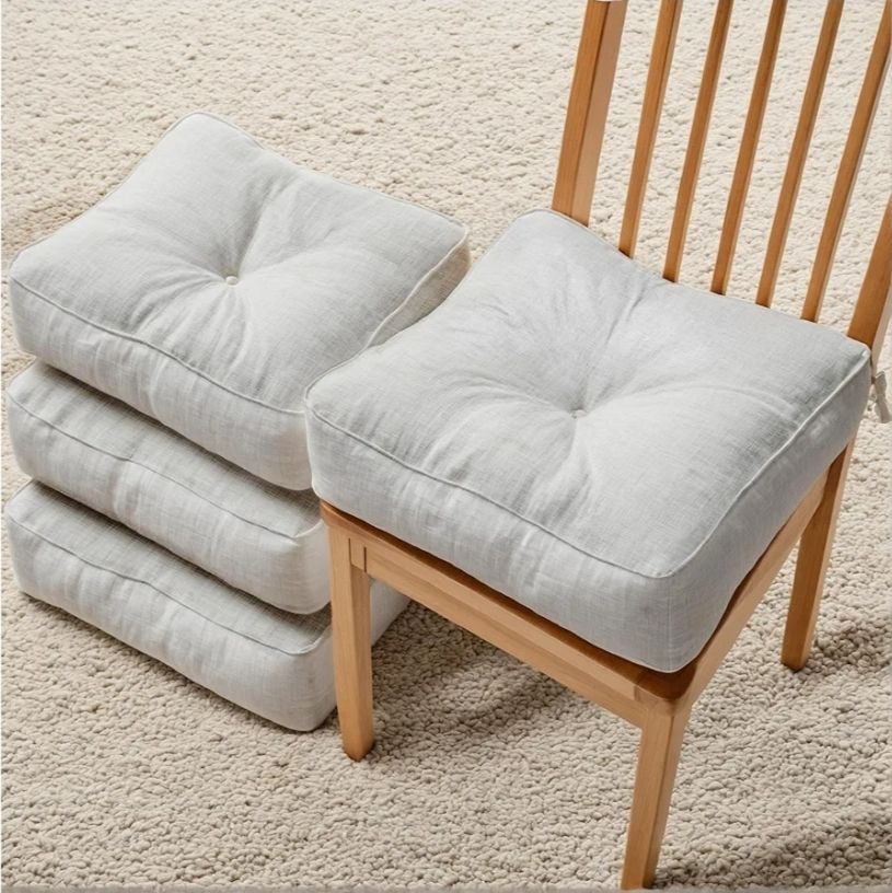 Chair Cushions for Dining Chairs,4PCS Kitchen Chair Cushions with Ties and Non Slip Backing, Indoor Foam Chair Pads for Dining Chairs Set of 4,16.5" X 16.5"