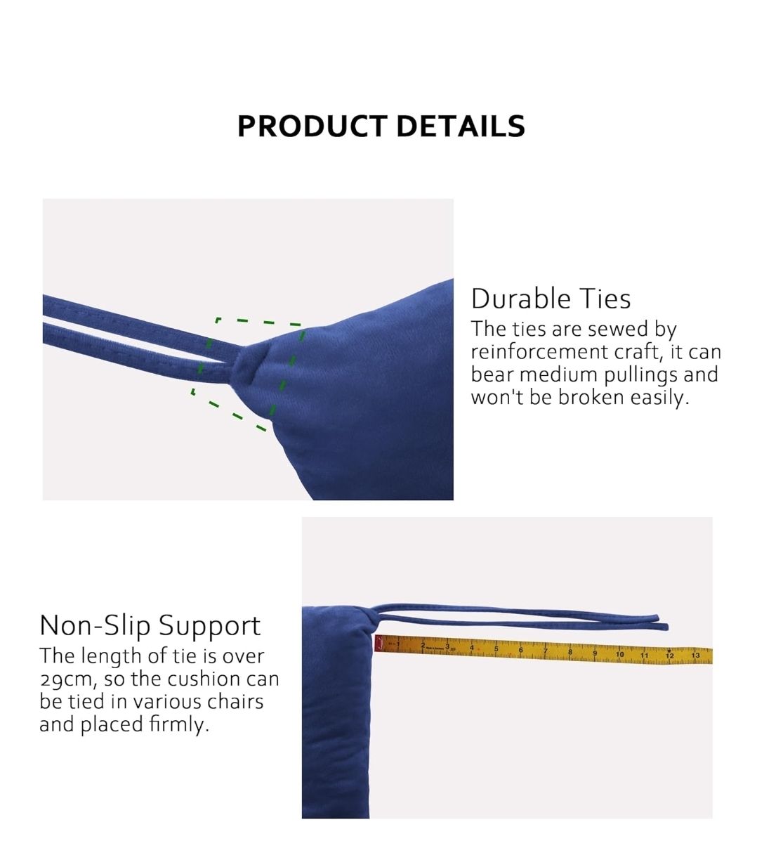 Chair Cushions for Dining Chairs Set of 8 Large Seat Cushions for Office Kitchen Chairs Velvet Soft Chair Pads for Desk Chair with Ties (18"x18")