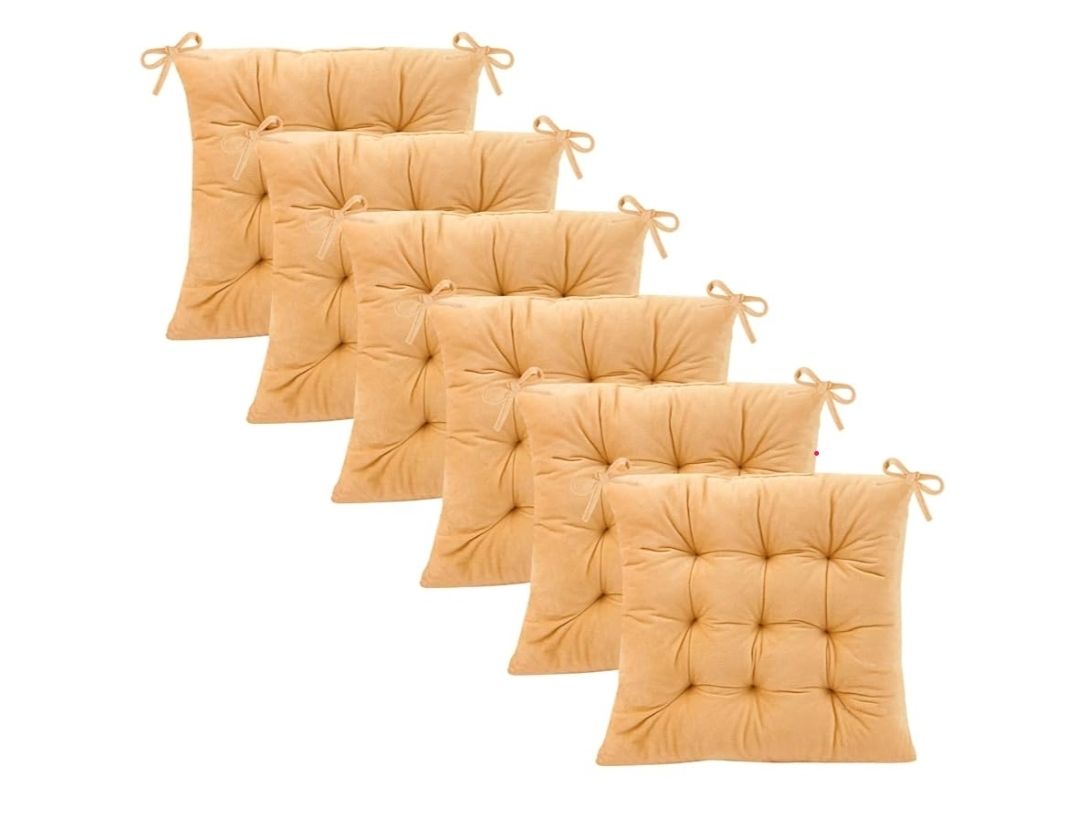 Set of 4 Chair Cushions for Dining Chairs with Ties, Indoor Non-Slip Kitchen Chair Pad and Dining Room Seat Cushion Mat for Office Living Room Outdoor 15.5"