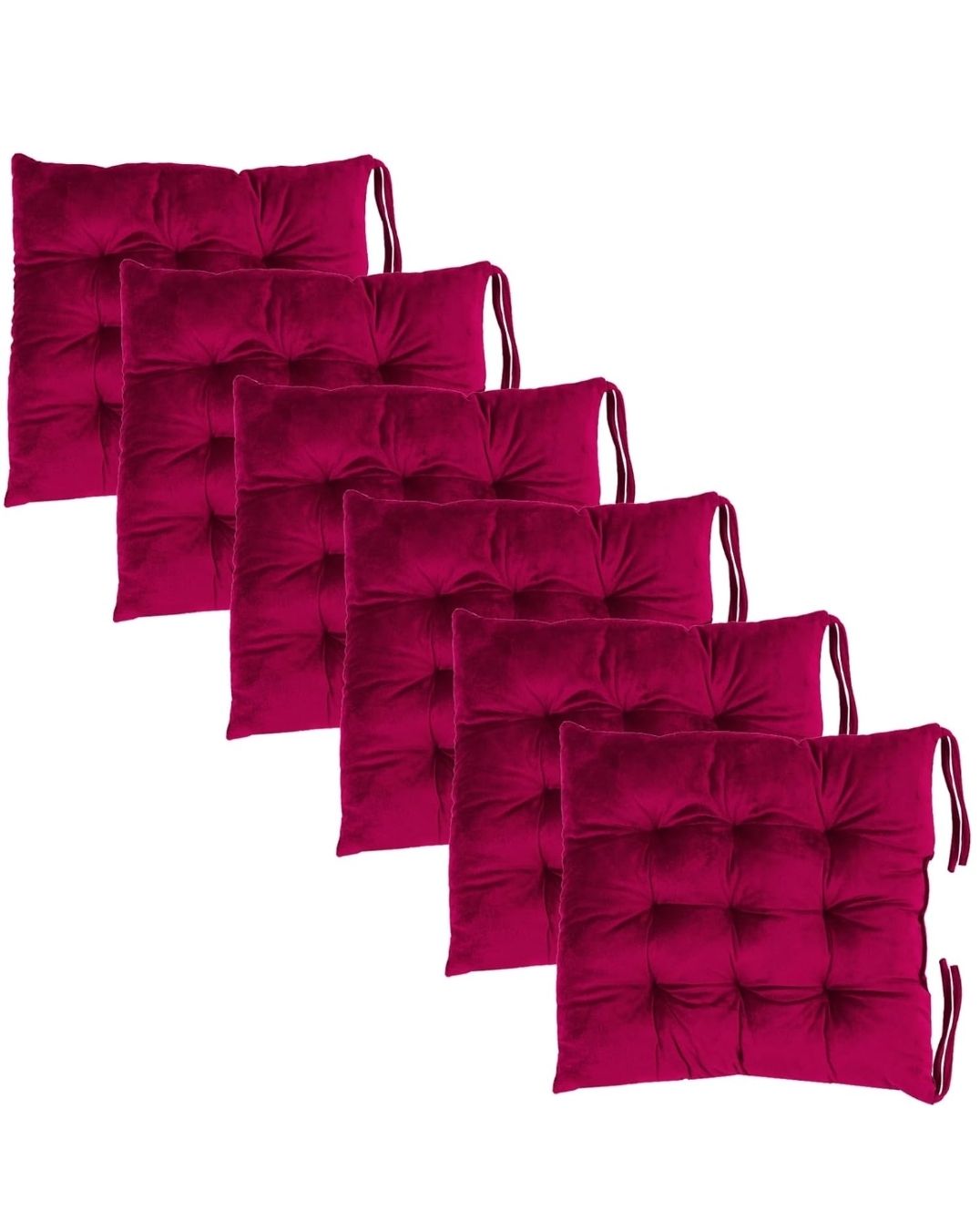 Set of 4 Chair Cushions for Dining Chairs with Ties, Indoor Non-Slip Kitchen Chair Pad and Dining Room Seat Cushion Mat for Office Living Room Outdoor 15.5"