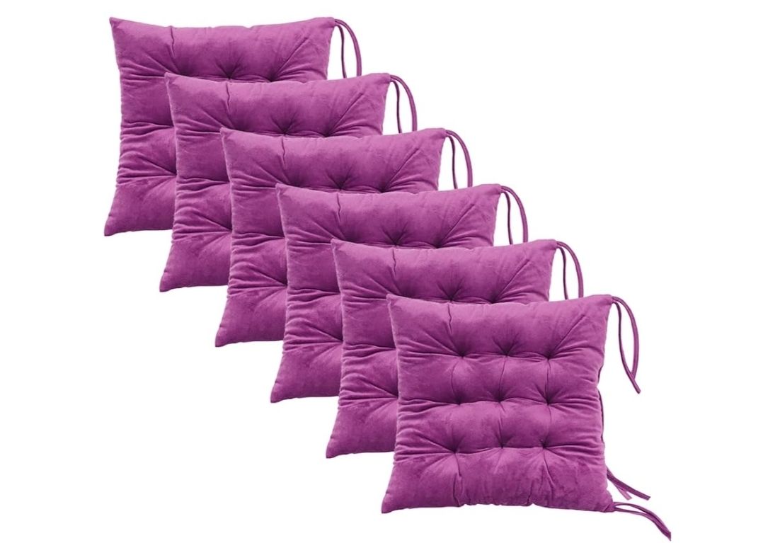 Set of 4 Chair Cushions for Dining Chairs with Ties, Indoor Non-Slip Kitchen Chair Pad and Dining Room Seat Cushion Mat for Office Living Room Outdoor 15.5"