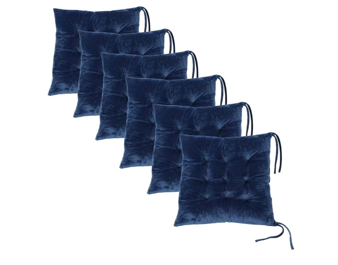 Set of 4 Chair Cushions for Dining Chairs with Ties, Indoor Non-Slip Kitchen Chair Pad and Dining Room Seat Cushion Mat for Office Living Room Outdoor 15.5"