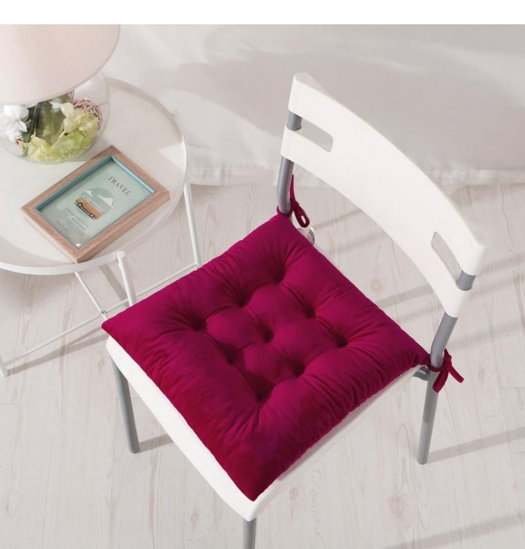 Set of 4 Chair Cushions for Dining Chairs with Ties, Indoor Non-Slip Kitchen Chair Pad and Dining Room Seat Cushion Mat for Office Living Room Outdoor 15.5"