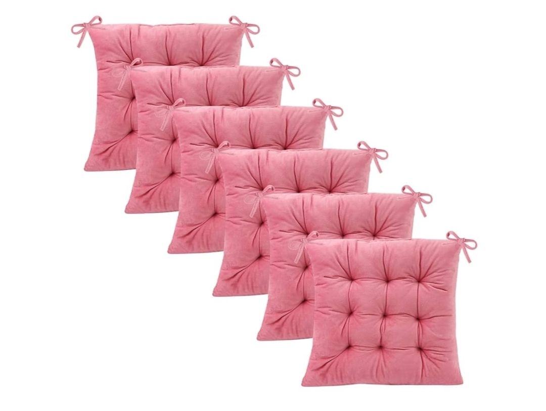 Set of 4 Chair Cushions for Dining Chairs with Ties, Indoor Non-Slip Kitchen Chair Pad and Dining Room Seat Cushion Mat for Office Living Room Outdoor 15.5"