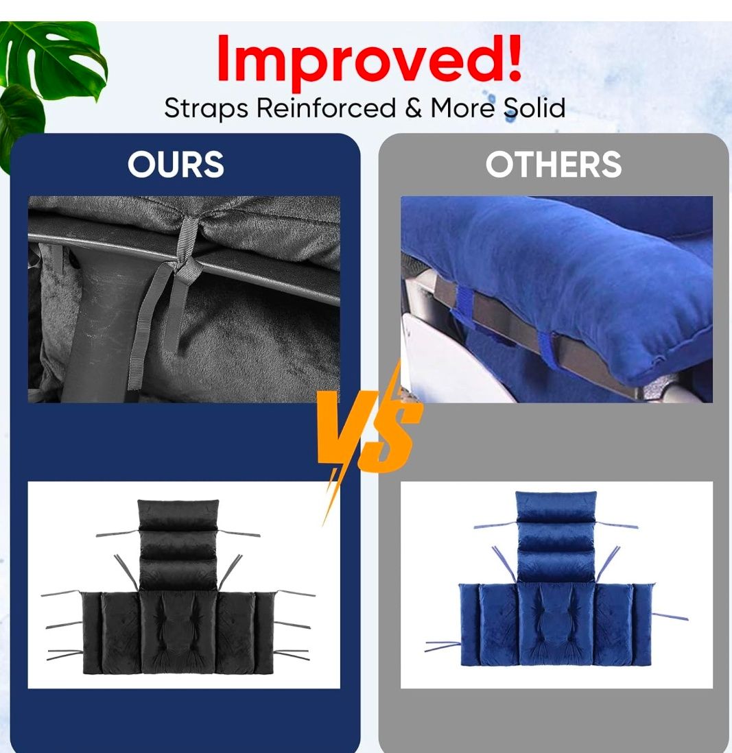 Wheelchair Cushion Wheelchair Seat Cushion with Strap Recliner Suitable for 18 Inches Armrest and Support for Senior