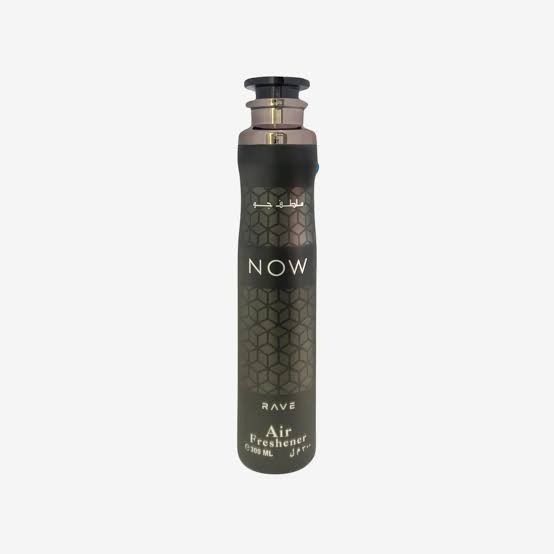 Rave Now Air Freshener 300ml – a vibrant, long-lasting spray with a dynamic blend of fruity, floral, and woody notes, perfect for refreshing any space with a luxurious, sophisticated scent.