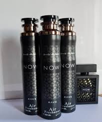 Rave Now Air Freshener 300ml – a vibrant, long-lasting spray with a dynamic blend of fruity, floral, and woody notes, perfect for refreshing any space with a luxurious, sophisticated scent.