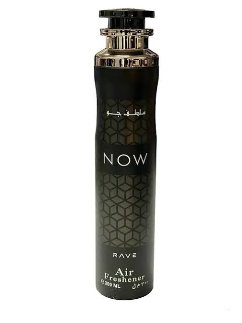 Rave Now Air Freshener 300ml – a vibrant, long-lasting spray with a dynamic blend of fruity, floral, and woody notes, perfect for refreshing any space with a luxurious, sophisticated scent.