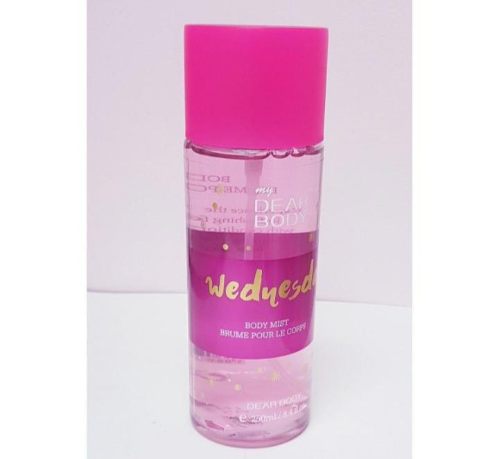 My Dear Body Wednesday 250ml Unisex Body Fragrance Mist is a crisp, energizing body splash with a refreshing and long-lasting scent that keeps you feeling vibrant and confident all day.