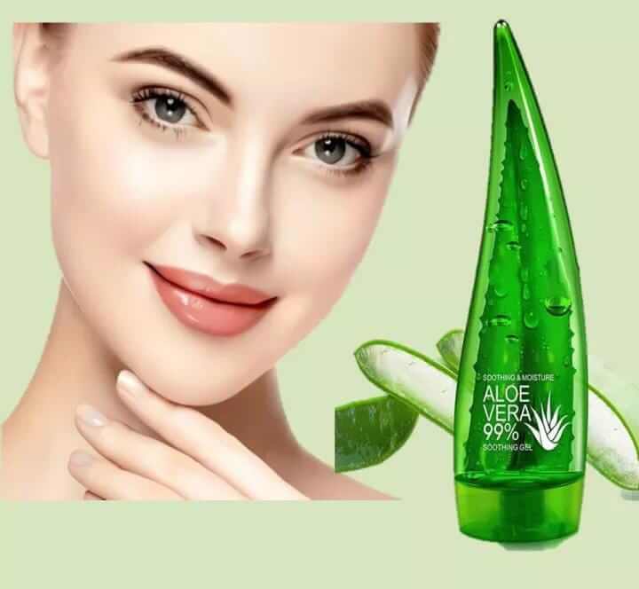 Fruit Of The Wokali Aloe Vera Soothing Gel Sunburn Repair Gel 99% Natural AloeVera Content Treat Sun Burns Brightens Skin Clears Acne wrinkles and Repairs Skin Faster Hydrating Moisturizing Cream