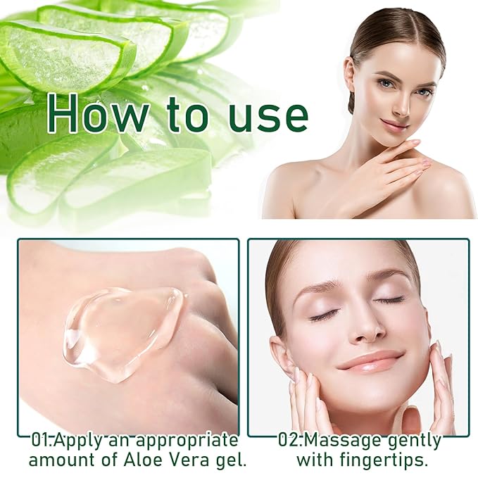 Fruit Of The Wokali Aloe Vera Soothing Gel Sunburn Repair Gel 99% Natural AloeVera Content Treat Sun Burns Brightens Skin Clears Acne wrinkles and Repairs Skin Faster Hydrating Moisturizing Cream