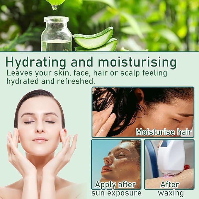 Fruit Of The Wokali Aloe Vera Soothing Gel Sunburn Repair Gel 99% Natural AloeVera Content Treat Sun Burns Brightens Skin Clears Acne wrinkles and Repairs Skin Faster Hydrating Moisturizing Cream