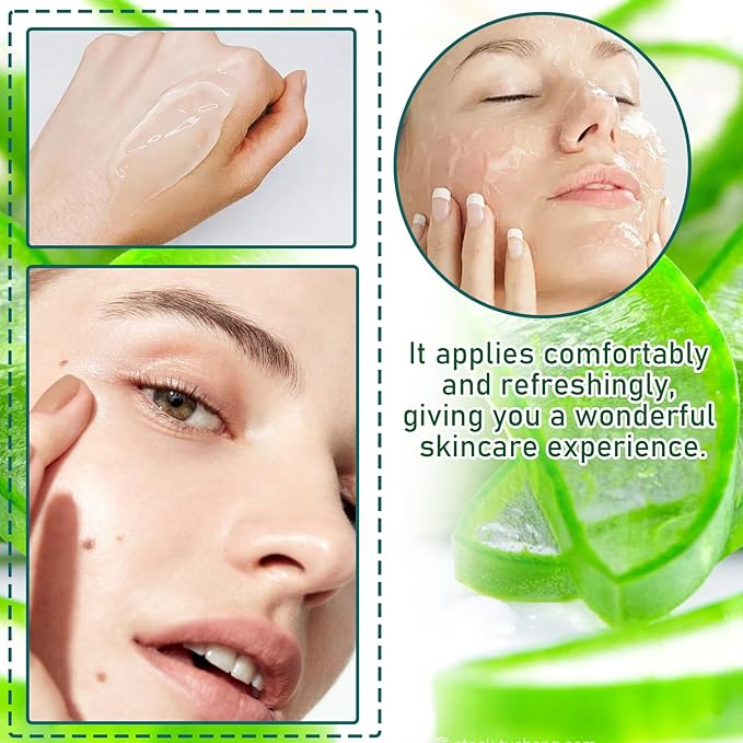 Fruit Of The Wokali Aloe Vera Soothing Gel Sunburn Repair Gel 99% Natural AloeVera Content Treat Sun Burns Brightens Skin Clears Acne wrinkles and Repairs Skin Faster Hydrating Moisturizing Cream