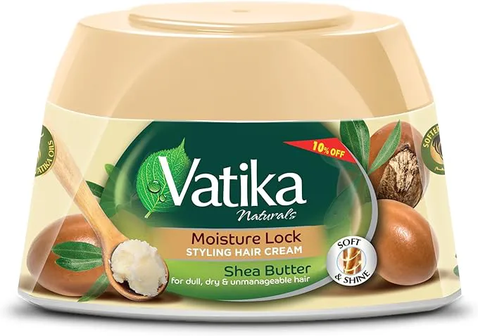 Vatika Naturals Moisture Lock Shea Butter Hair Cream | Natural Moisturizing Hair Cream | Promotes Richer Hair Look | For All Hair Types