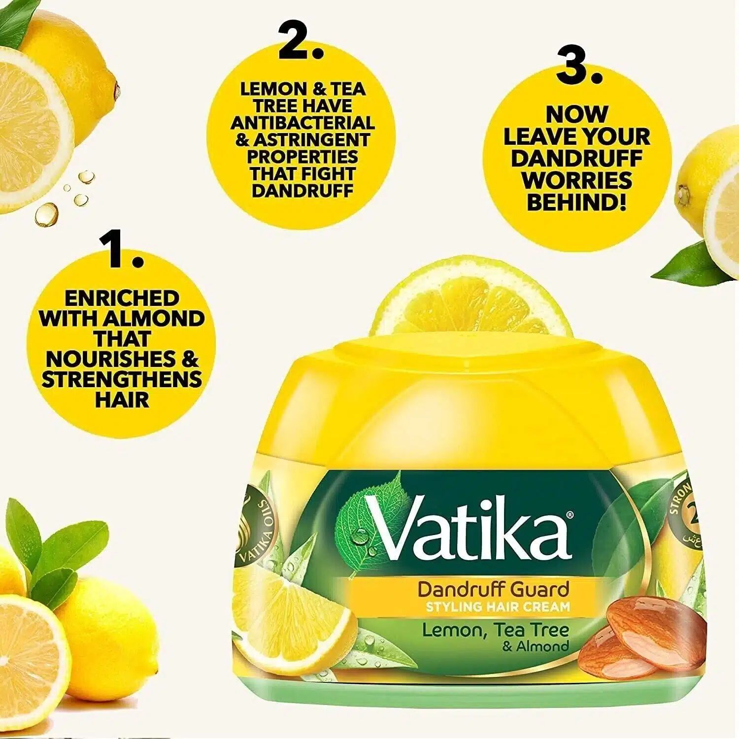 Vatika Naturals Anti-Dandruff Styling Hair Cream  | Natural Vatika Dandruff Guard Styling Hair Cream