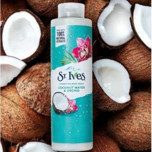 St. Ives 100% Natural Coconut Water & Orchid Hydrating Body Wash – Moisturizing Shower Gel for Women, Leaves Skin Smooth & Radiant