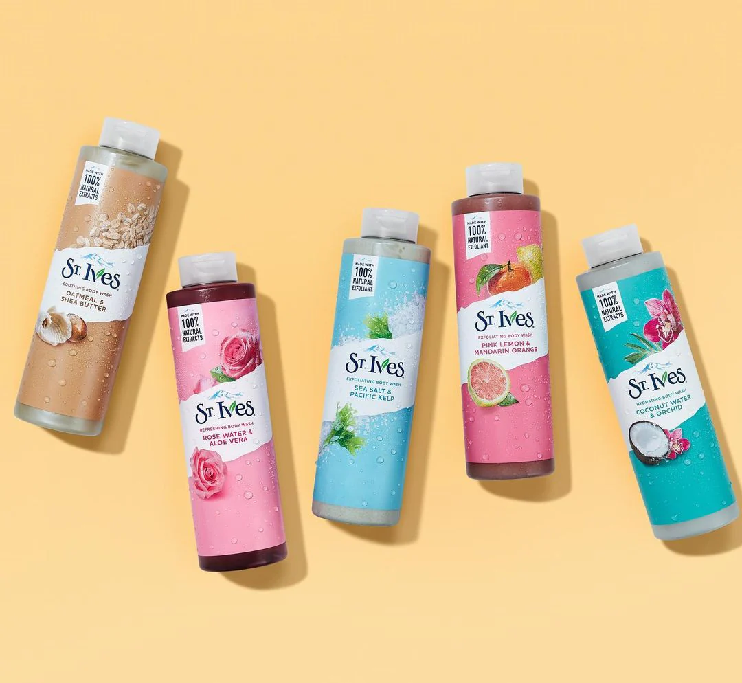 St. Ives Hydrating Body Wash Variety Pack – Oatmeal & Shea Butter, Tea Tree & Lemongrass, Citrus & Cherry Blossom, Rose Water & Aloe Vera, Coconut Water & Orchid | 100% Natural Moisturizing Shower Gel