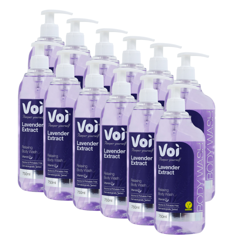 Voi Natural Body Wash Set – Enriched with Lavender Extract, Virgin Oil, Shea Butter & Jasmine, Rose , Goat Milk & Dead Sea Minerals | Moisturizing & Refreshing Shower Gel for Soft, Glowing Skin