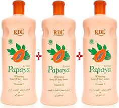 RDL Papaya Whitening Lotion with Vitamin E - 600mlGlow, Hydrate, Soften, and Brighten Skin."
